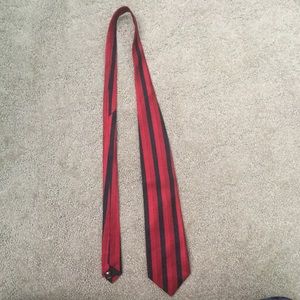 Serica Red and Black Stripe 100% Silk Italian Tie Men's Formal Dance Event